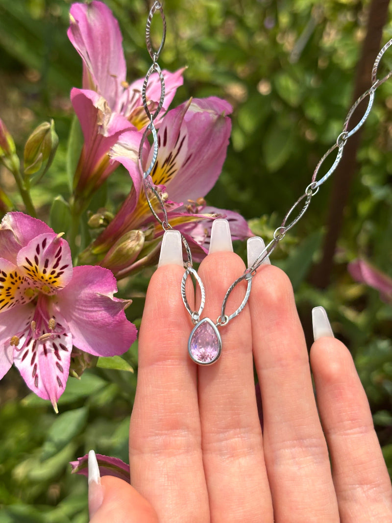 Gemme rose collier diadème