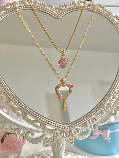 duo collier coeur et miroir palais de diamant