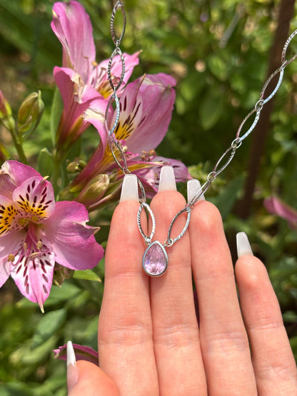 Gemme rose collier diadème